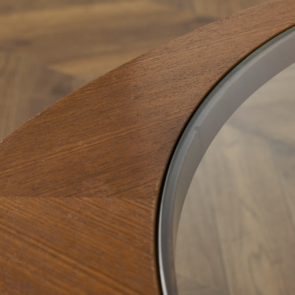 ヴィンテージ トライアングル ガラストップ テーブル