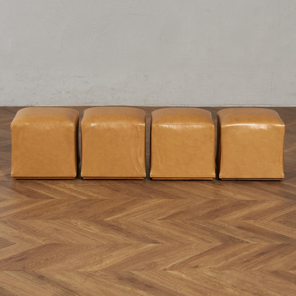 ヴィンテージ スツール付き ガラストップ センターテーブル