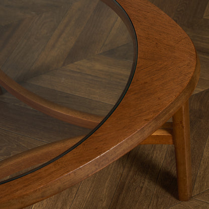 ヴィンテージ トライアングル ガラストップテーブル