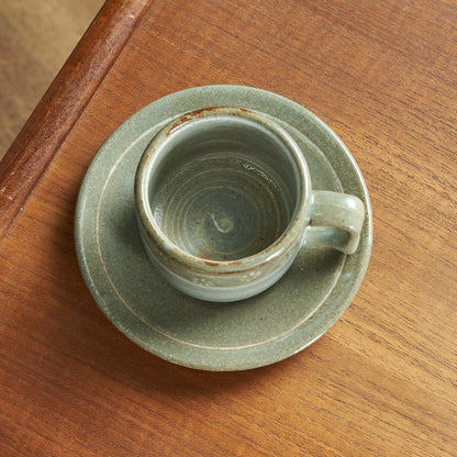 FLOWER STAMP CUP&SAUCER / WHITE