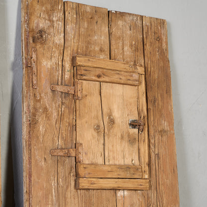 英国 アンティーク 両開き 鉄格子 ウッド ドア 2点セット