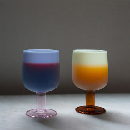 [74022][アマブロ  amabro]TWO TONE WINE GLASS / Blue×Pink