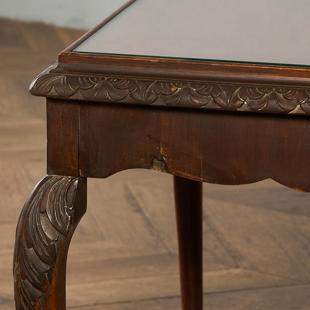 英国 クラシック ガラストップ ネストテーブル