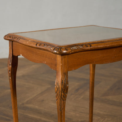 英国 クラシック ガラストップ ネストテーブル #95562