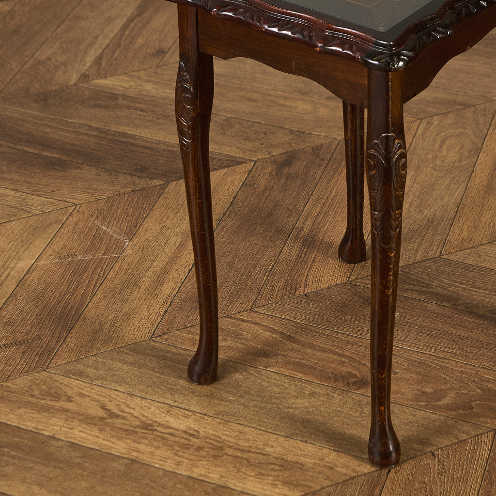 英国 クラシック ガラストップ ネストテーブル