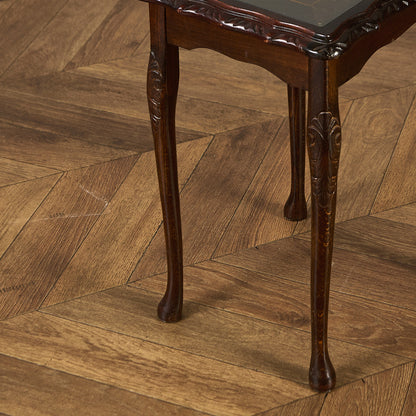 英国 クラシック ガラストップ ネストテーブル