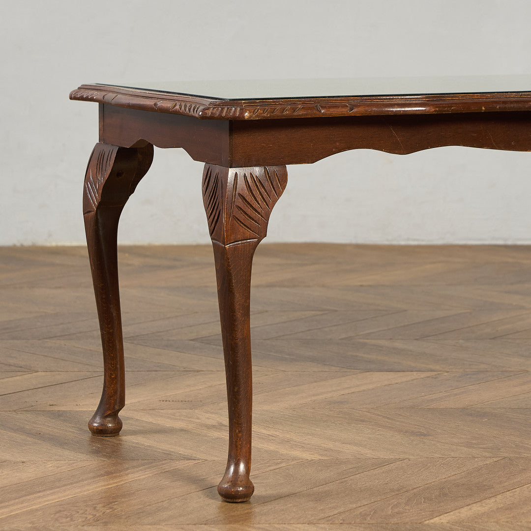 英国 クラシック ガラストップ コーヒーテーブル