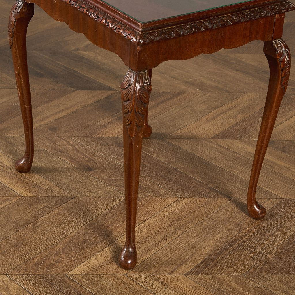 英国 クラシック ガラストップ ネストテーブル