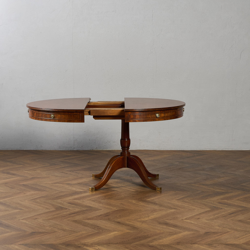 英国 クラシック エクステンション ラウンド ロング ダイニングテーブル