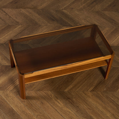 ヴィンテージ スモークガラストップ コーヒーテーブル