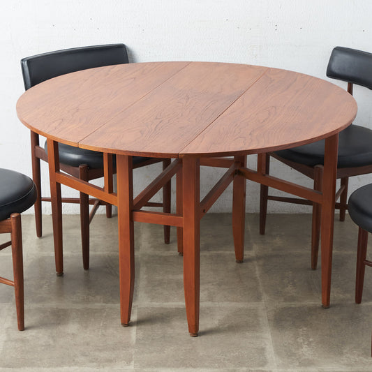 英国ヴィンテージ ドロップリーフ ゲートレッグテーブル