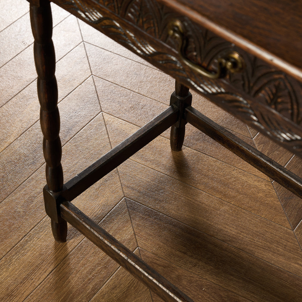 英国 クラシック オーク材 サイドテーブル