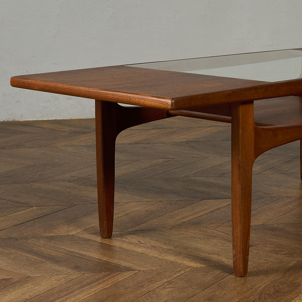 ロングジョン ヴィンテージ ガラストップ コーヒーテーブル