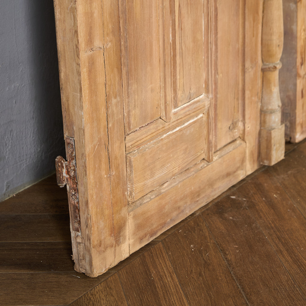 英国 アンティーク 両開き 鉄格子 ウッド ドア 2点セット