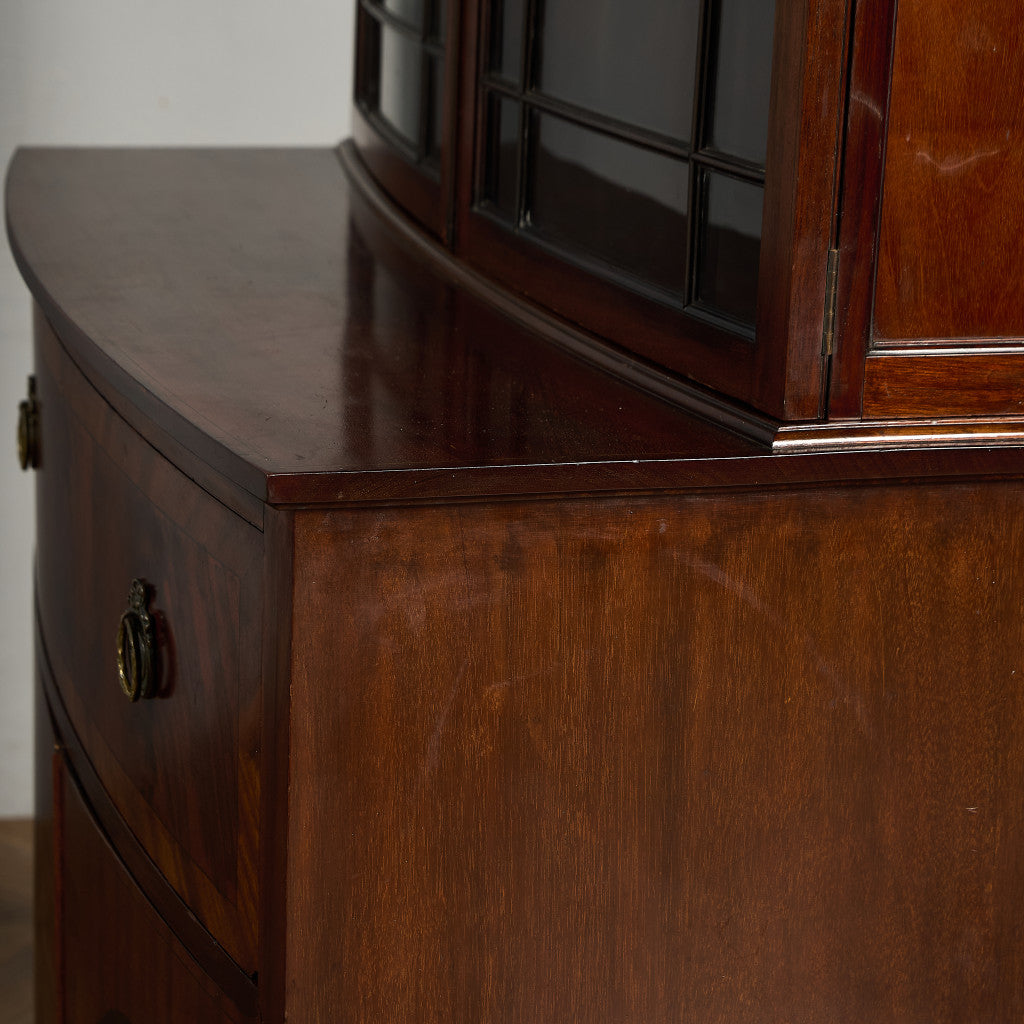 英国 アンティーク ビューロー ブックケース