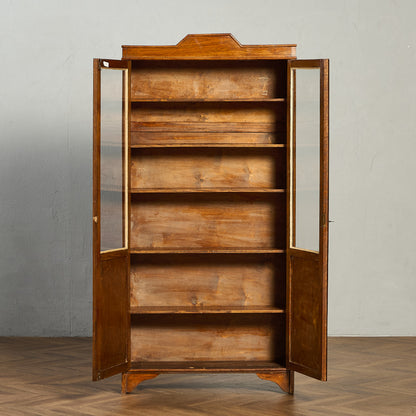 英国 クラシック オーク材 ブックケース 食器棚