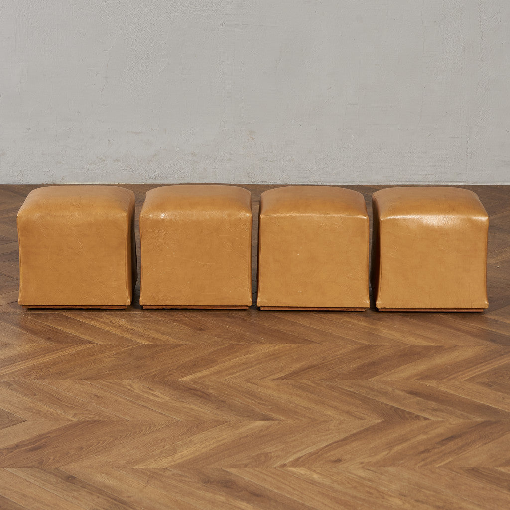 ヴィンテージ スツール付き ガラストップ センターテーブル