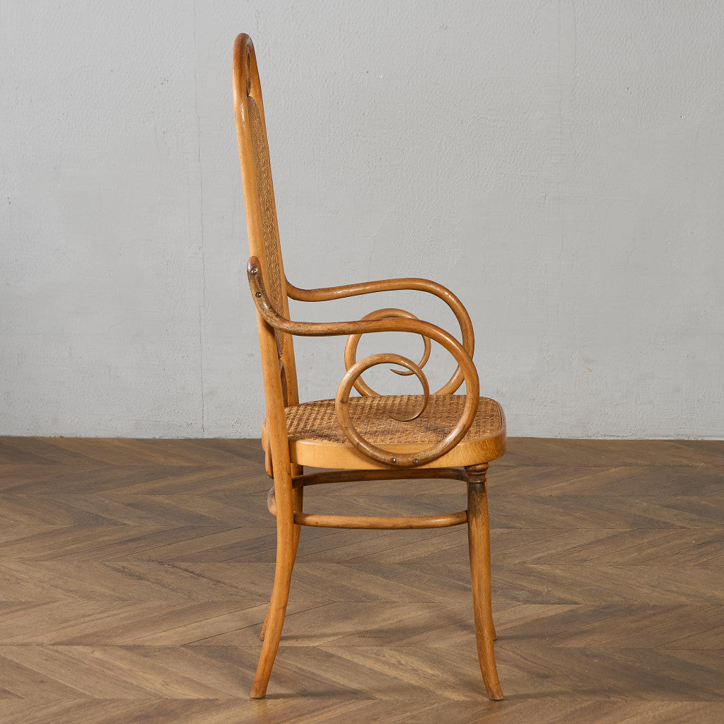 籐張り ベントウッドアームチェア (207) ダイニングチェア