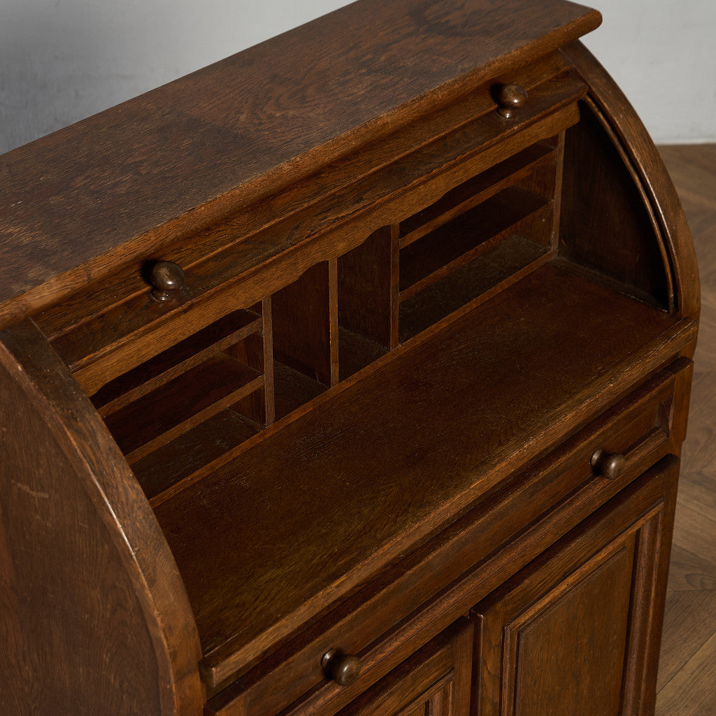 英国 クラシック ロールトップ ライティング ビューロー