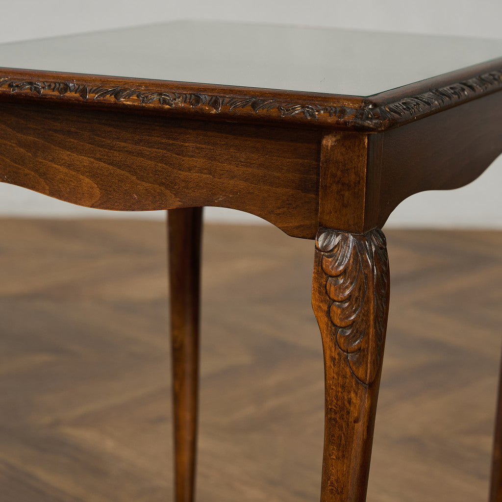 英国 クラシック ガラストップ ネストテーブル