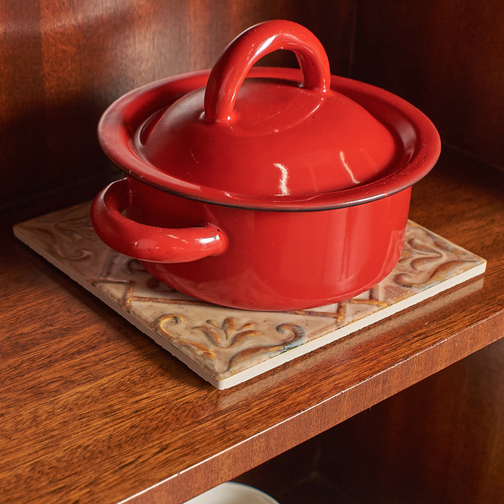 TILE POT STAND / BEIGE