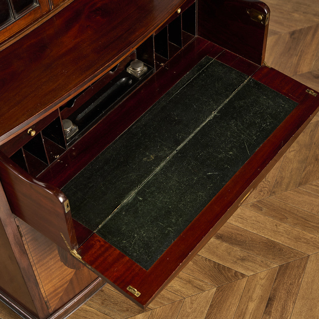 英国 アンティーク ビューロー ブックケース