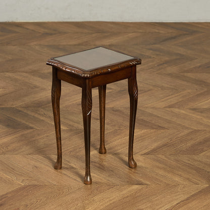 英国 クラシック ガラストップ ネストテーブル