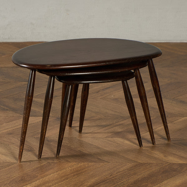 アーコール ERCOL ヴィンテージ ネストテーブル ぺブルテーブル ブルー