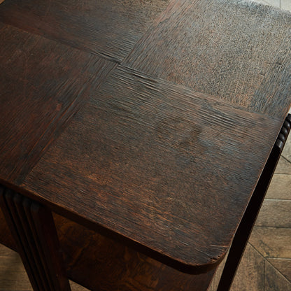 英国ヴィンテージ パーケットトップ サイドテーブル