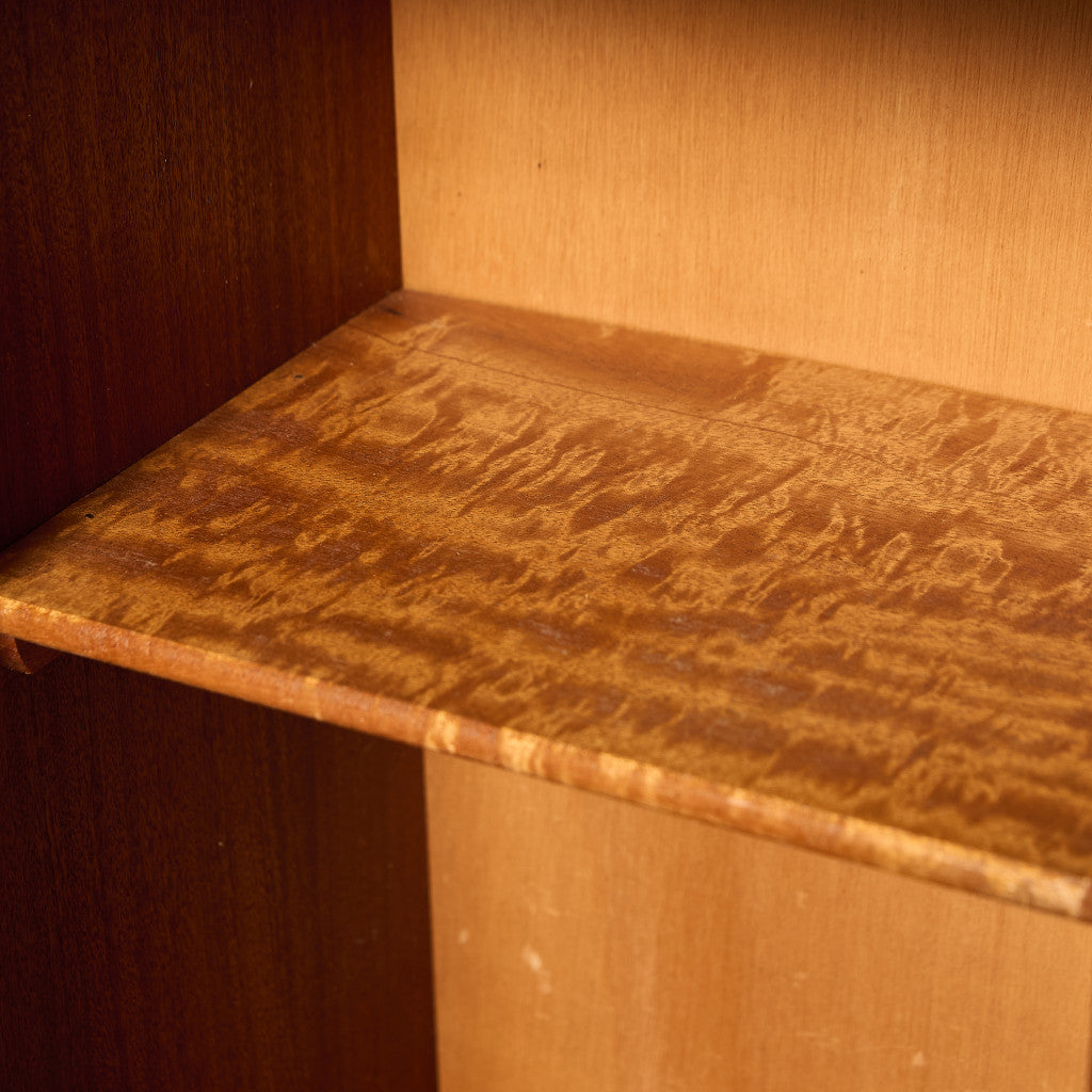 英国 ヴィンテージ ナロー ガラス ブックケース