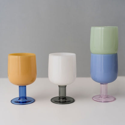 [74022][アマブロ  amabro]TWO TONE WINE GLASS / Blue×Pink