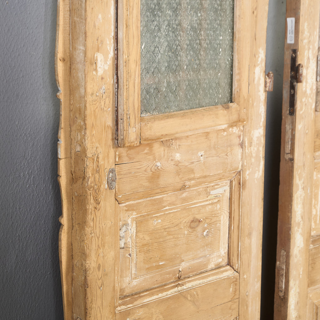 英国 アンティーク 両開き 鉄格子 ウッド ドア 2点セット