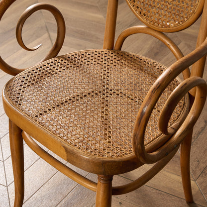 籐張り ベントウッドアームチェア (207) ダイニングチェア