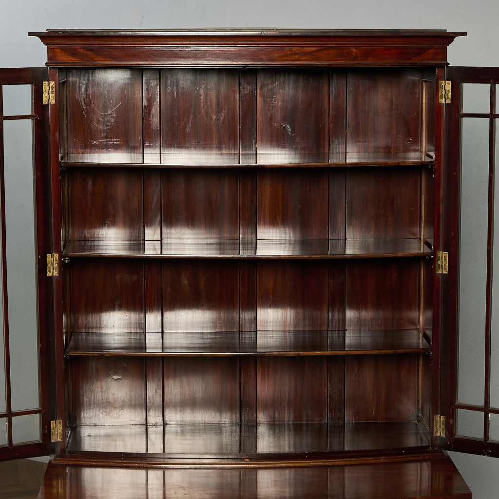 英国 アンティーク ビューロー ブックケース