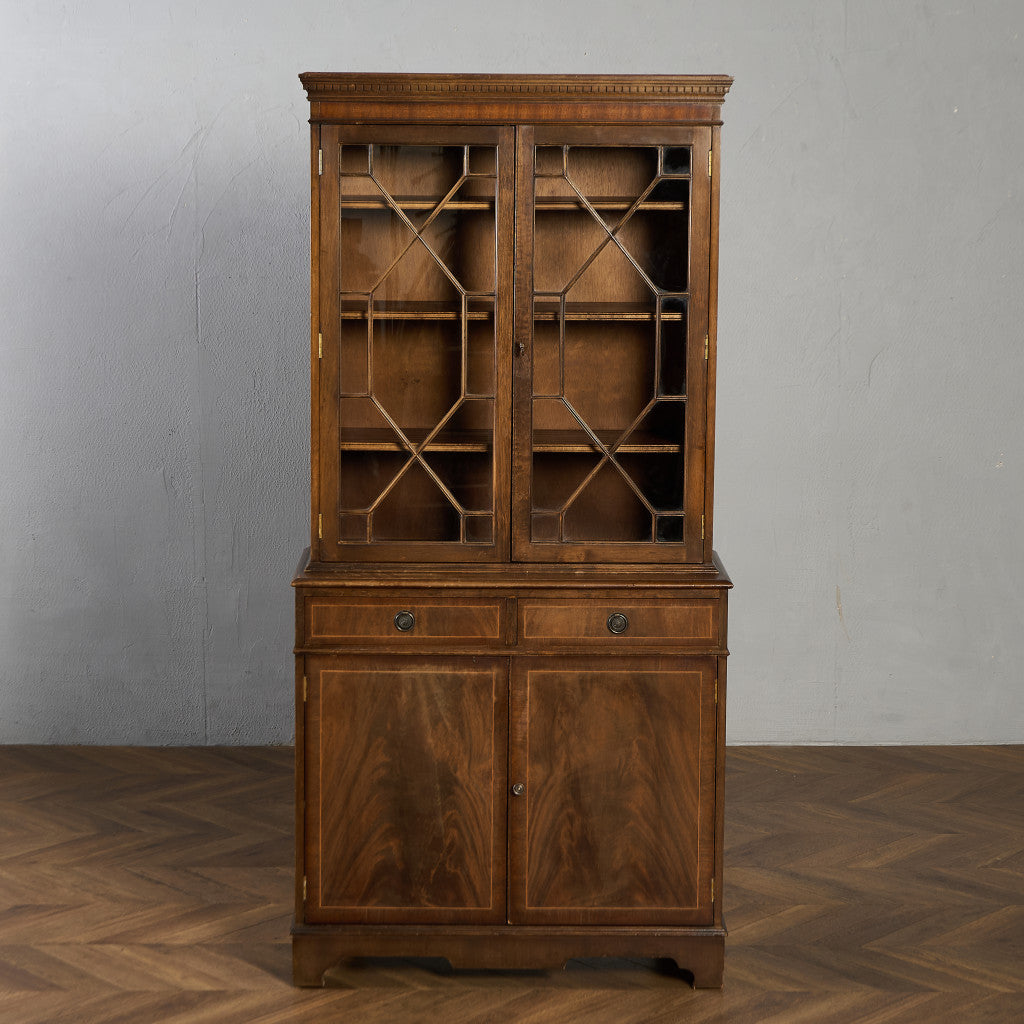 英国 クラシック エドワーディアン 様式 ブックケース カップボード