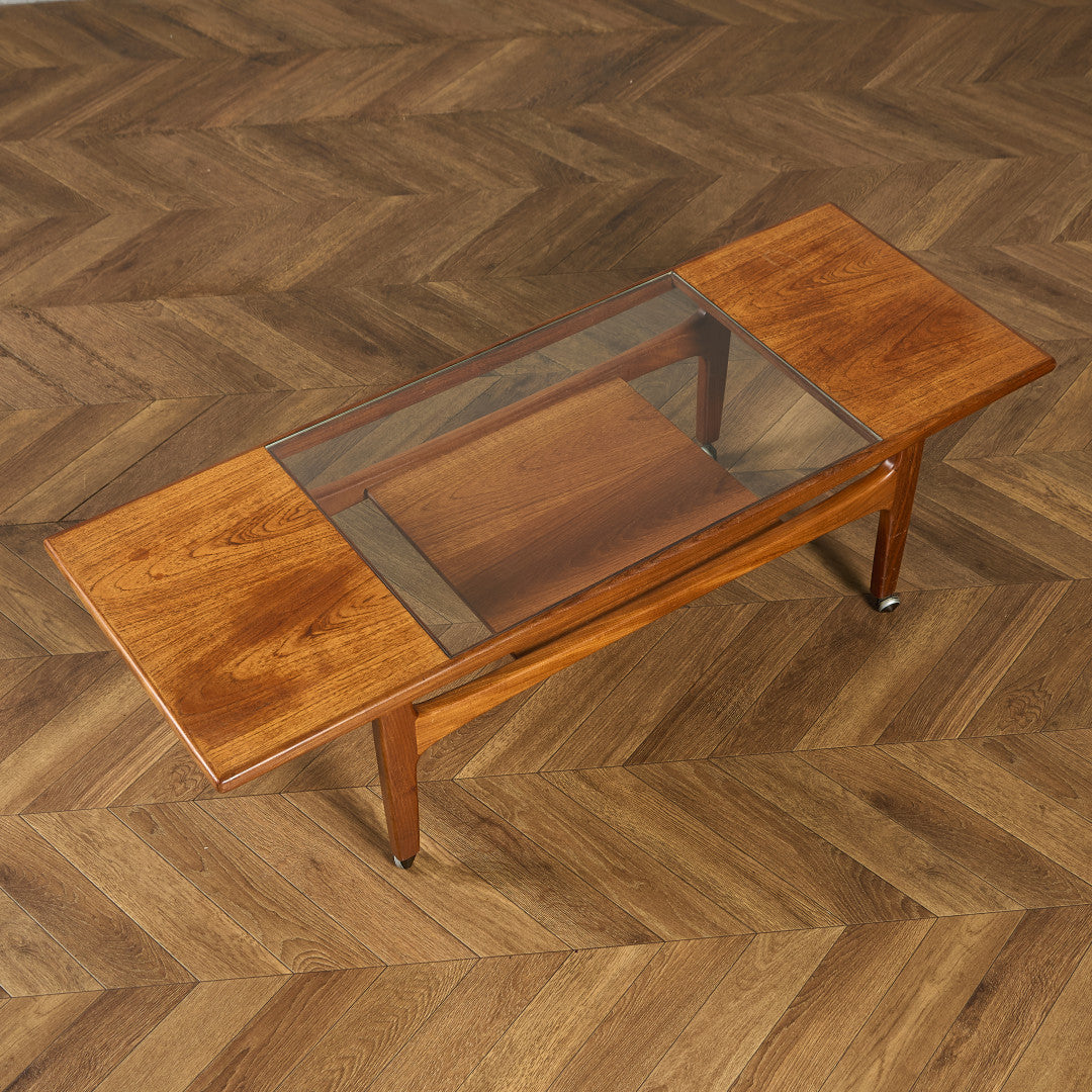 ロングジョン ヴィンテージ ガラストップ コーヒーテーブル