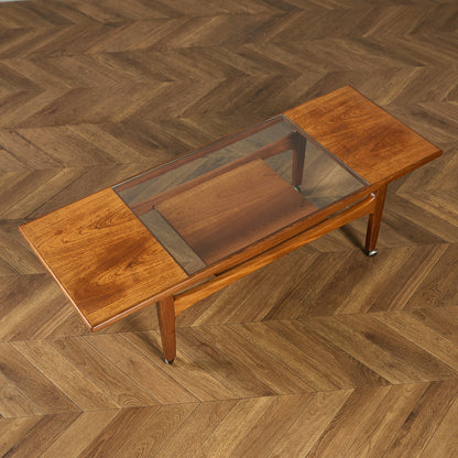 ロングジョン ヴィンテージ ガラストップ コーヒーテーブル