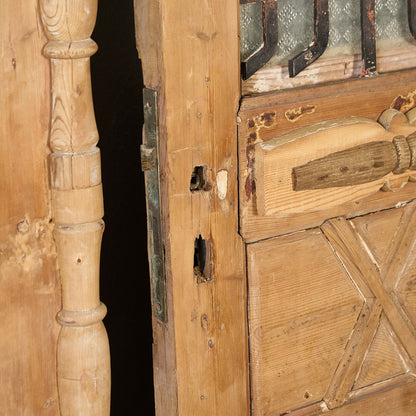 英国 アンティーク 両開き 鉄格子 ウッド ドア 2点セット