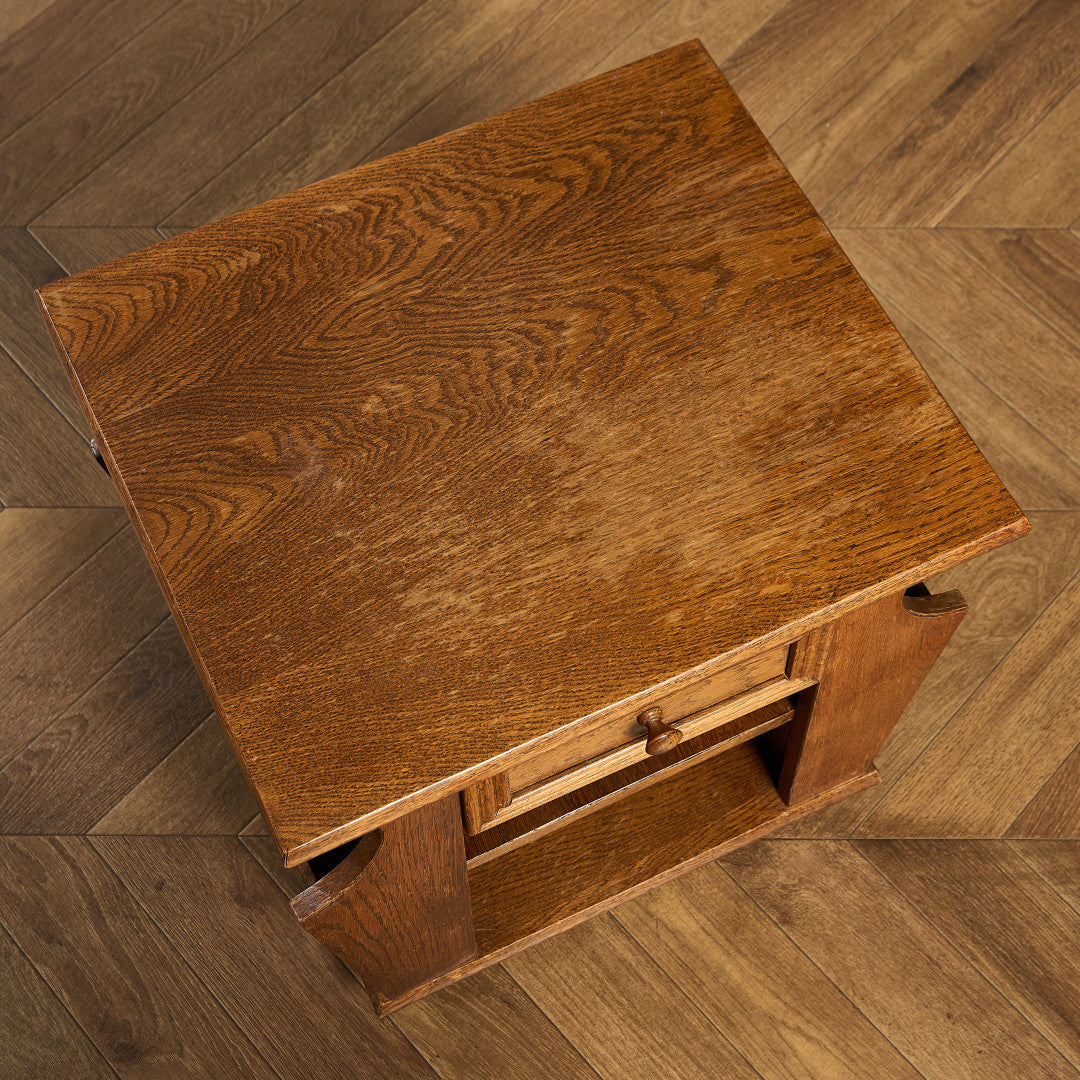 英国 クラシック マガジンラック付き サイドテーブル