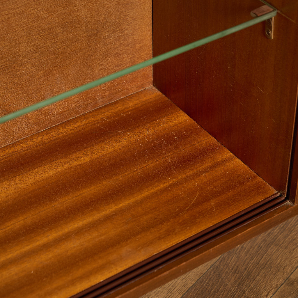 ヴィンテージ ガラスブックケース カスタム アイアン ヘアピンレッグ