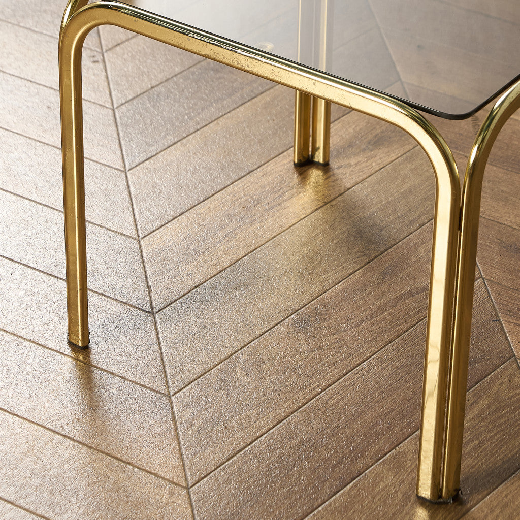 イギリス ヴィンテージ スモーク ガラストップ ネストテーブル #97788