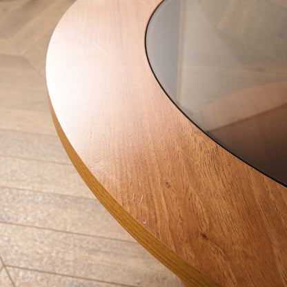 ヴィンテージ スモーク ガラストップ コーヒーテーブル センターテーブル