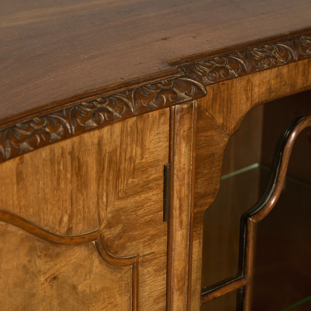 英国 クラシック ウォールナット ブックケース 食器棚