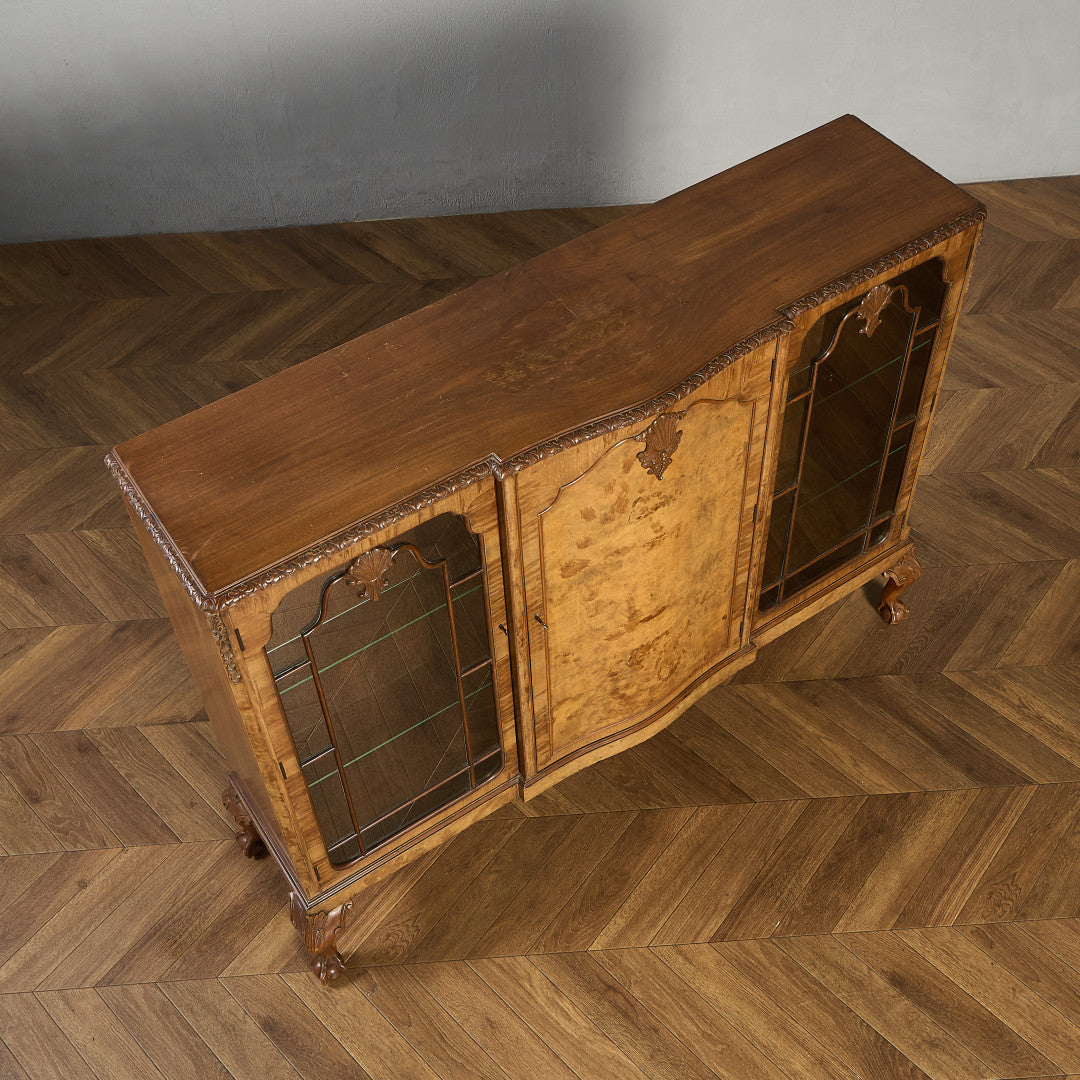 英国 クラシック ウォールナット ブックケース 食器棚