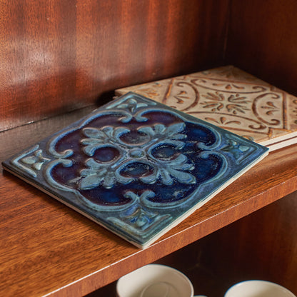 TILE POT STAND / BLUE