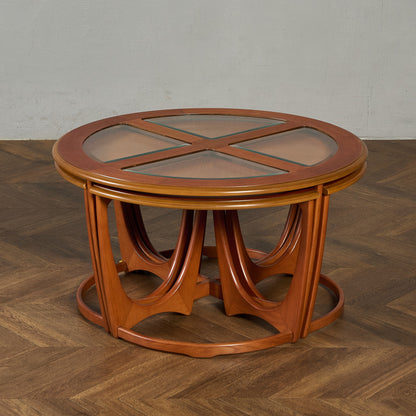 ヴィンテージ ガラストップ ネスト コーヒーテーブル