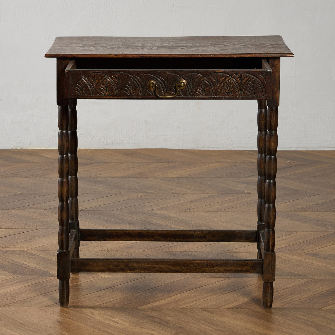 英国 クラシック オーク材 サイドテーブル