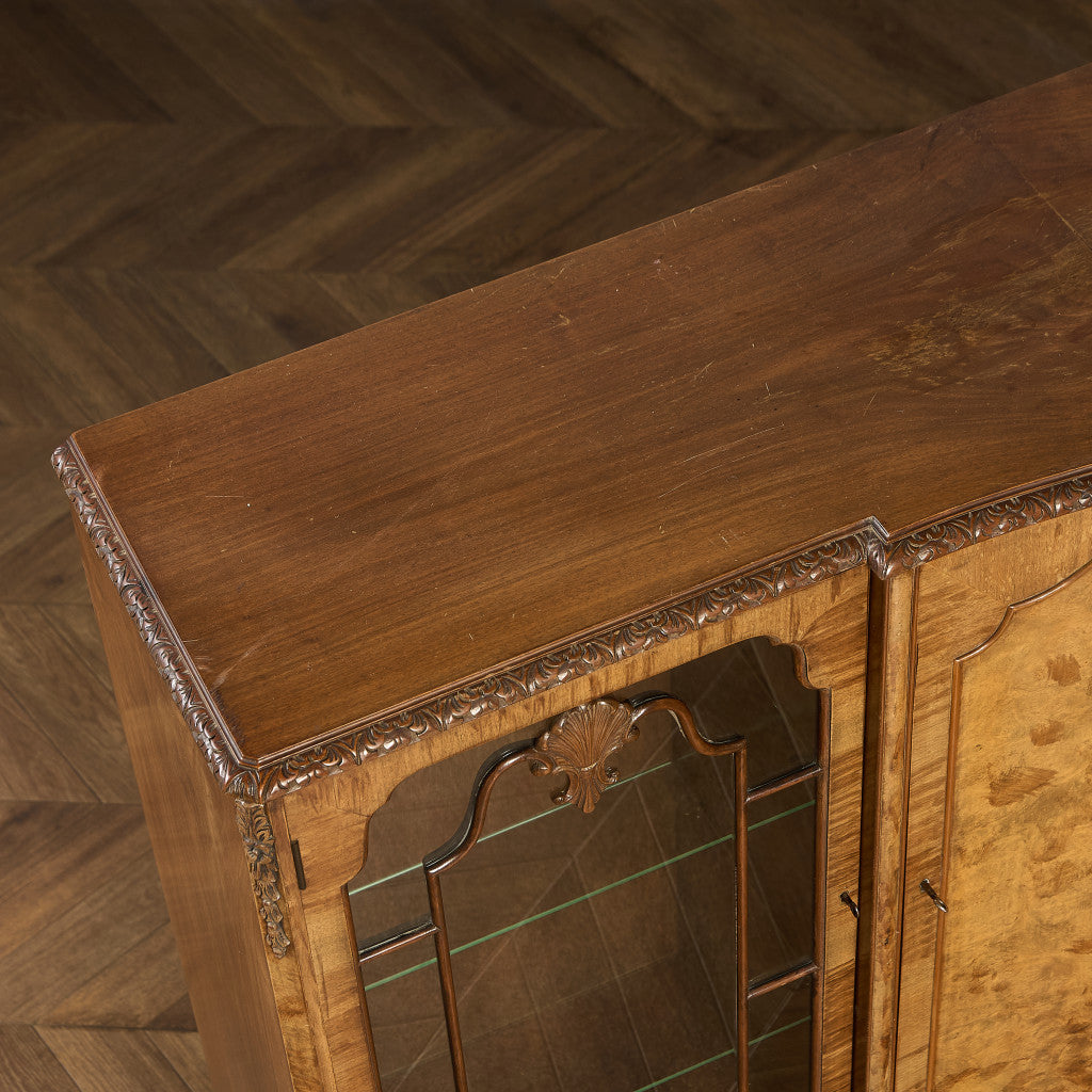 英国 クラシック ウォールナット ブックケース 食器棚