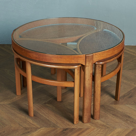 ヴィンテージ ネストガラストップ コーヒーテーブル