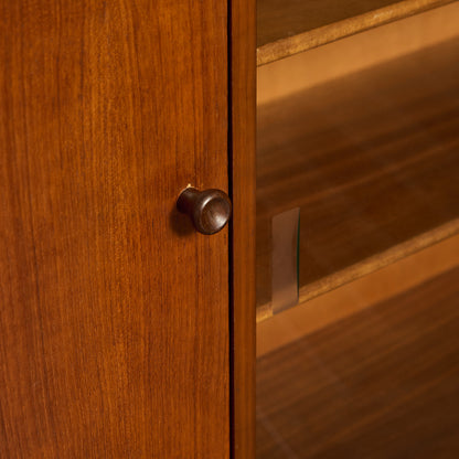 英国 ヴィンテージ ナロー ガラス ブックケース